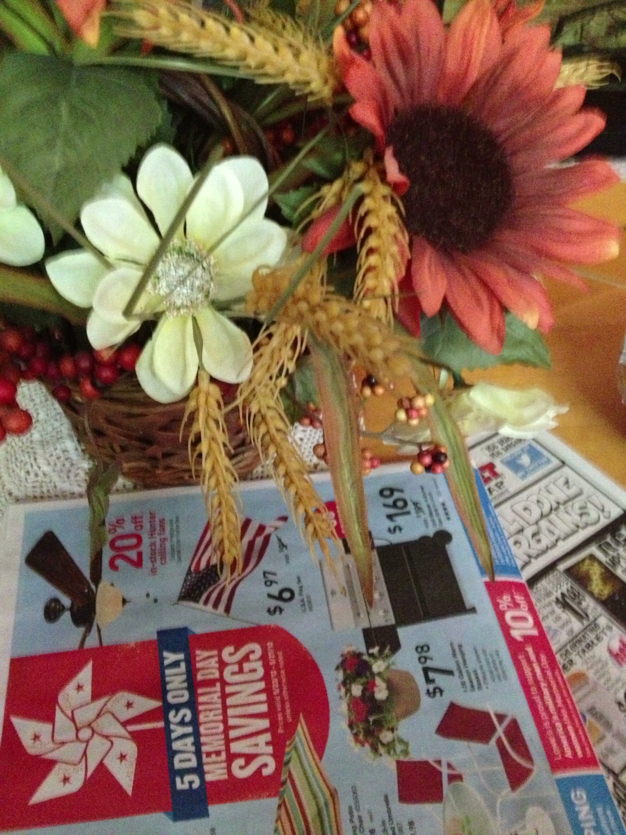 A photo captured by a person who is blind. A computer-generated caption for this photo is: A close up of a bunch of flowers.