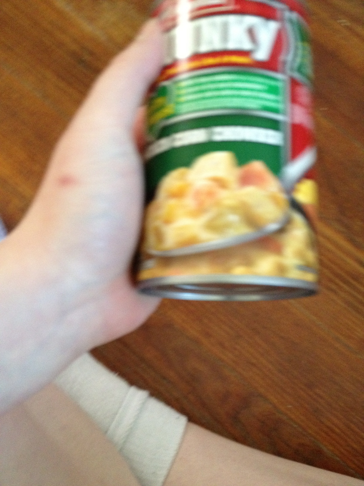 A photo captured by a person who is blind. A computer-generated caption for this photo is: A close up of a person holding a plate of food.