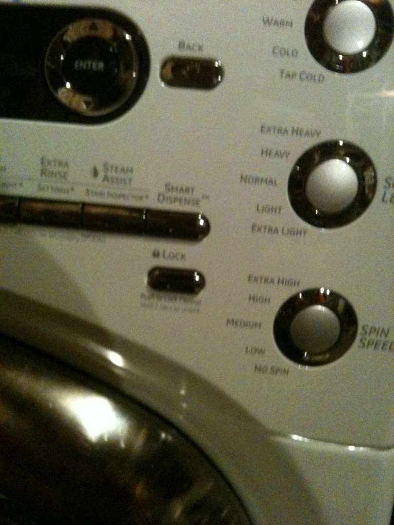 A photo captured by a person who is blind. A computer-generated caption for this photo is: A close up of a clock on a stove.